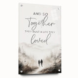 Romantic Typography Art Print - "Together They Loved" Canvas