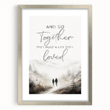 Romantic Typography Art Print - "Together They Loved" Canvas
