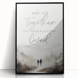 Romantic Typography Art Print - "Together They Loved" Canvas