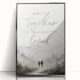 Romantic Typography Art Print - "Together They Loved" Canvas