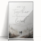 Romantic Typography Art Print - "Together They Loved" Canvas