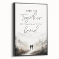 Romantic Typography Art Print - "Together They Loved" Canvas