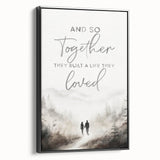 Romantic Typography Art Print - "Together They Loved" Canvas