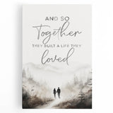 Romantic Typography Art Print - "Together They Loved" Canvas