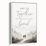 Romantic Typography Art Print - "Together They Loved" Canvas