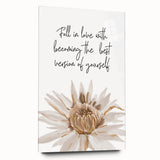 Floral Typography Art Print – Inspirational Quote on Canvas