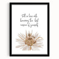 Floral Typography Art Print – Inspirational Quote on Canvas