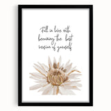 Floral Typography Art Print – Inspirational Quote on Canvas