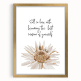 Floral Typography Art Print – Inspirational Quote on Canvas