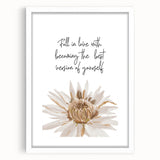 Floral Typography Art Print – Inspirational Quote on Canvas