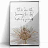 Floral Typography Art Print – Inspirational Quote on Canvas