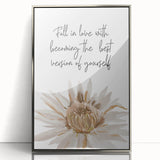 Floral Typography Art Print – Inspirational Quote on Canvas