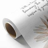 Floral Typography Art Print – Inspirational Quote on Canvas