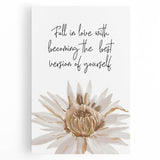 Floral Typography Art Print – Inspirational Quote on Canvas