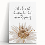 Floral Typography Art Print – Inspirational Quote on Canvas