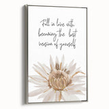 Floral Typography Art Print – Inspirational Quote on Canvas