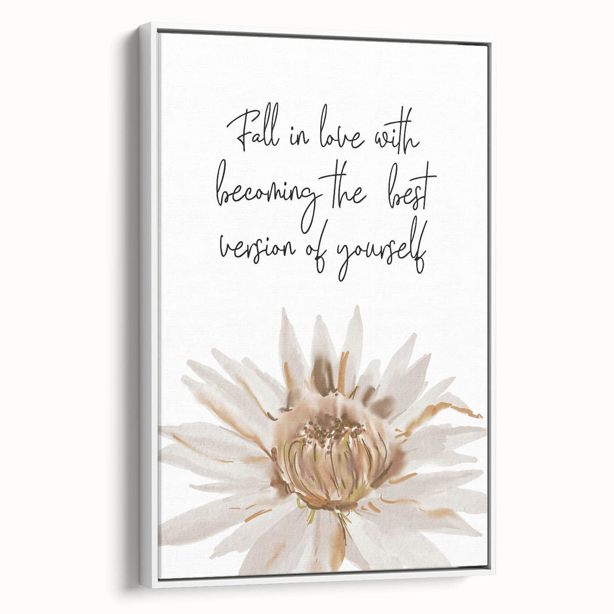Floral Typography Art Print – Inspirational Quote on Canvas