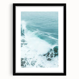 Extra large abstract art print featuring vibrant, colorful textures on a black framed canvas, ideal for living room decor.