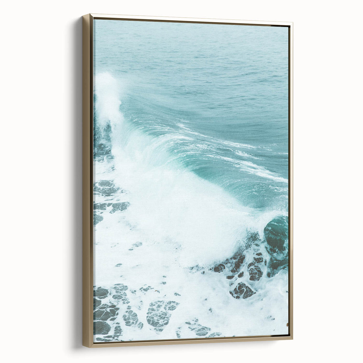 Framed canvas featuring a vintage landscape painting with muted earth tones, ideal for bedroom wall art.
