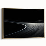 Monochrome Curved Road Wall Art – Minimalist Motion Photography