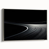 Monochrome Curved Road Wall Art – Minimalist Motion Photography