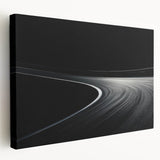 Monochrome Curved Road Wall Art – Minimalist Motion Photography