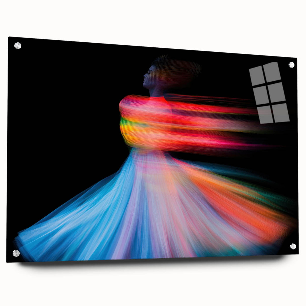 Spinning Spectrum – Colorful Emotive Abstract Figure Wall Art