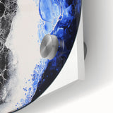 Modern Abstract Wall Art – Circular Blue and Black Canvas Print