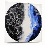 Modern Abstract Wall Art – Circular Blue and Black Canvas Print