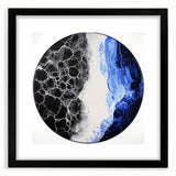 Modern Abstract Wall Art – Circular Blue and Black Canvas Print