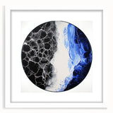 Modern Abstract Wall Art – Circular Blue and Black Canvas Print