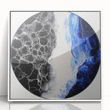 Modern Abstract Wall Art – Circular Blue and Black Canvas Print