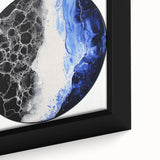Modern Abstract Wall Art – Circular Blue and Black Canvas Print