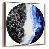 Modern Abstract Wall Art – Circular Blue and Black Canvas Print