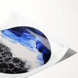 Modern Abstract Wall Art – Circular Blue and Black Canvas Print