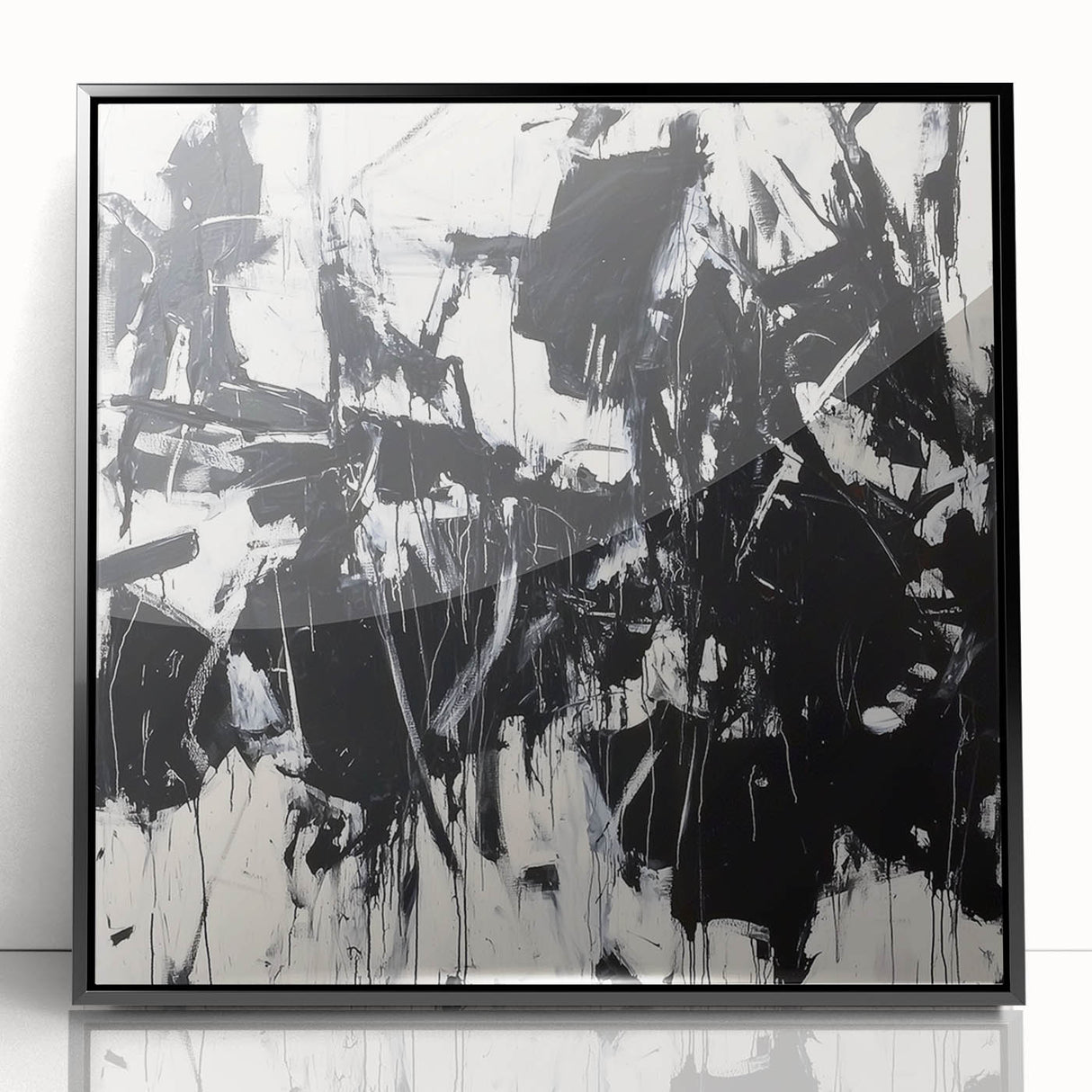 Black & White Office Wall Art - Modern Abstract Corporate Decor