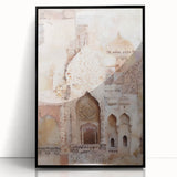 Framed abstract architecture wall art in black acrylic, showcasing geometric patterns and modern design elements, perfect for contemporary home decor.