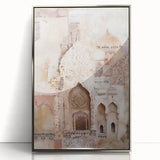Framed abstract architecture wall art in silver acrylic, showcasing modern geometric designs with a sleek front view, ideal for contemporary decor.