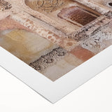 Abstract architecture wall art on rolled canvas, showcasing dynamic geometric shapes in vibrant colors, ideal for modern home decor. The artwork is elegantly packaged in a sturdy cardboard tube, ensuring safe delivery and protection.