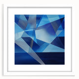 Abstract geometric frame with a white mat, showcasing a modern design that enhances any interior decor. Perfect for minimalist or contemporary settings.