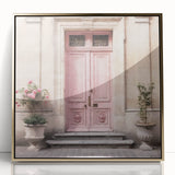 Acrylic print of a mid-century modernist gold French door, ideal for modern art wall decor.