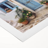 Art deco poster featuring a Greek architecture door design on rolled canvas, suitable for dining room wall art.