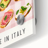 Large abstract wall art in mid-century modernist style, featuring swirling blue and green hues on acrylic glass.