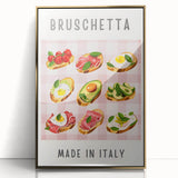 Large art print of abstract dishes in gold and blue tones on acrylic, framed, reflecting mid-century modernist style.