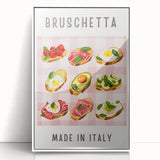 Art Deco poster featuring colorful dishes design, framed in white acrylic, suitable for modern nursery decor.