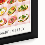 Extra large framed canvas featuring textured, colorful art of dishes in black, ideal for living room decor.