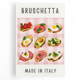 Large black and white canvas featuring an array of illustrated dishes, ideal for kitchen wall art.