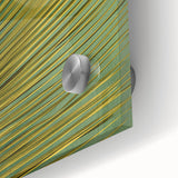 Close-up view of vibrant acrylic glass wall art showcasing an intricate design of flowers and botanical leaves, perfect for home decor enhancement and nature-inspired aesthetics.