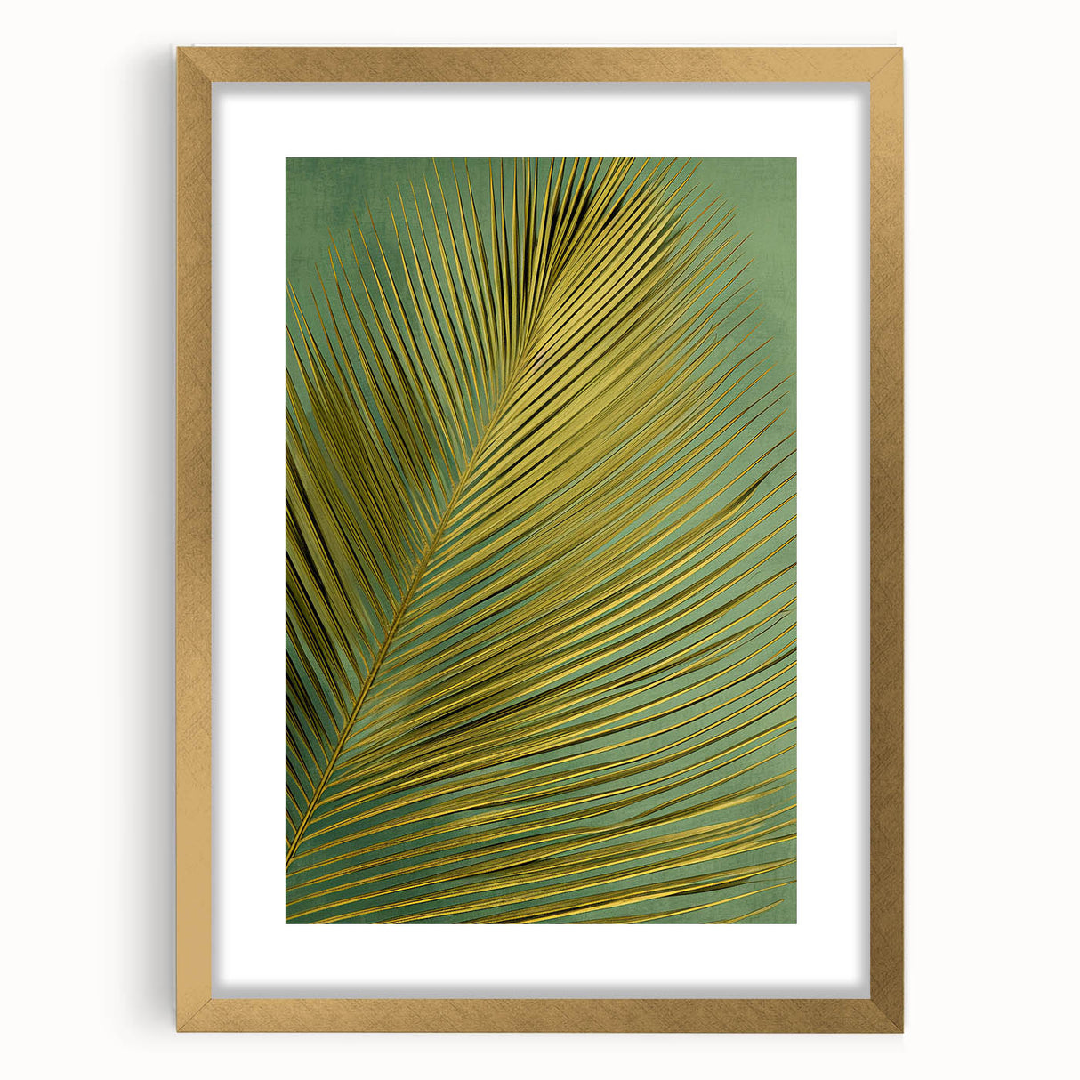 Framed wall art featuring a vibrant floral design with gold matting and decorative leaves, ideal for home decor or as a thoughtful gift. Perfect for adding elegance to living spaces.
