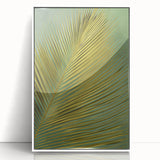Framed acrylic wall art featuring an intricate floral design with vibrant colors and botanical elements, displayed against a sleek white background, ideal for modern decor.